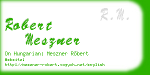 robert meszner business card