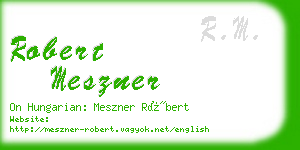 robert meszner business card